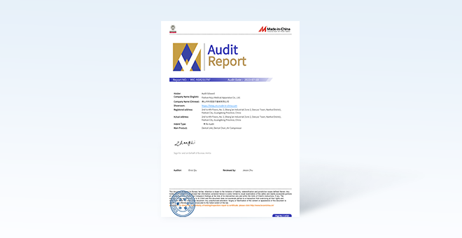 Bureau Verita llegó a (FOSHAN KEJU MEDICAL APPARATUS CO.,LTD) nuestra fábrica para la certificación en el sitio, cooperamos y aprobamos con éxito los documentos de certificación de certificación y emitido
